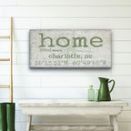 Personalized Home Compass Coordinates Canvas Wall Sign - Che Cose Belle