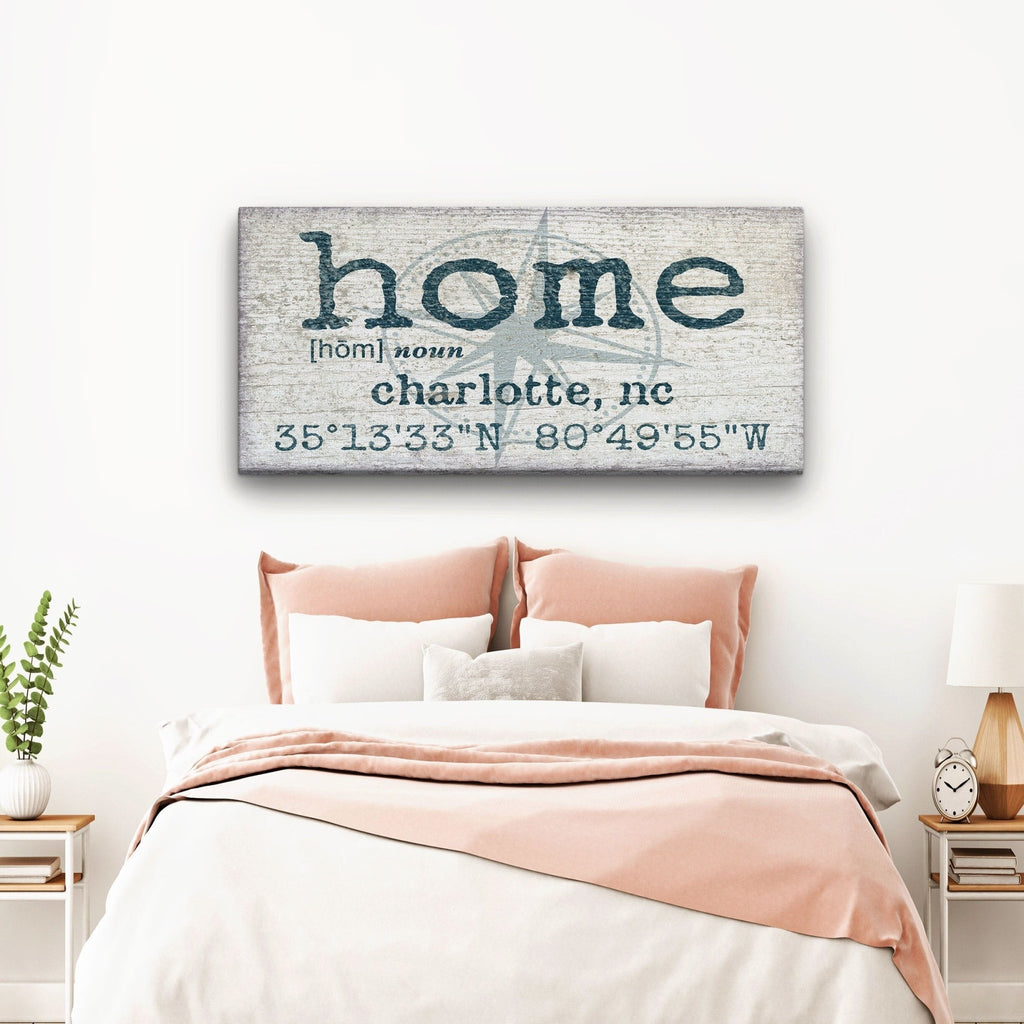 Personalized Home Compass Coordinates Canvas Wall Sign - Che Cose Belle