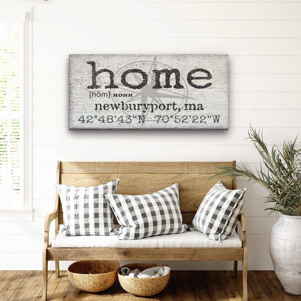 Personalized Home Compass Coordinates Canvas Wall Sign - Che Cose Belle