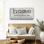 Personalized Home Compass Coordinates Canvas Wall Sign - Che Cose Belle