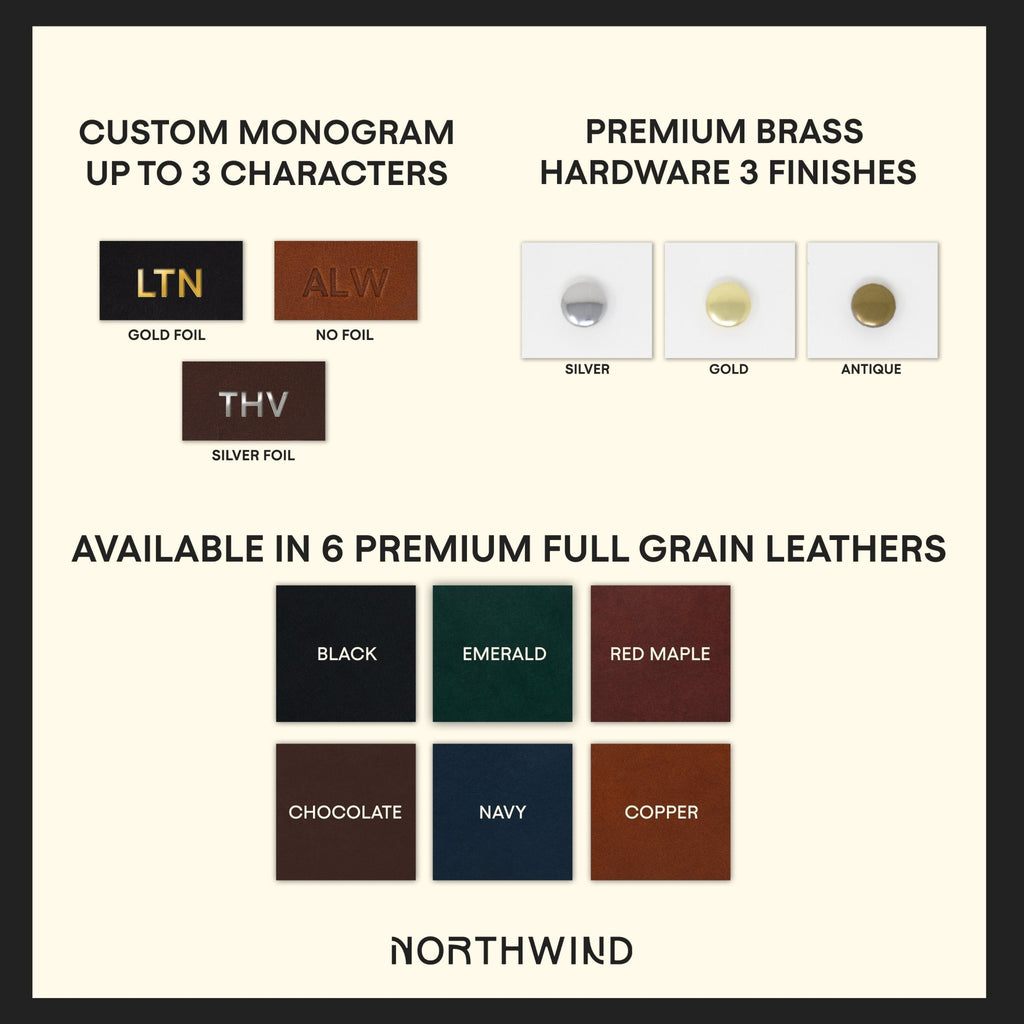 Personalized Sewn Leather Luggage Tag - Che Cose Belle