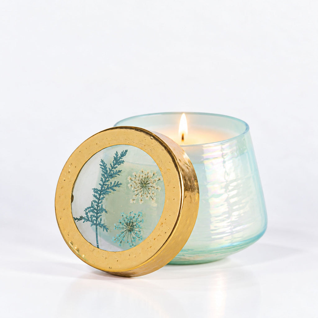 Petite Watercolor Pressed Floral Candle - Pacific Coast - Che Cose Belle