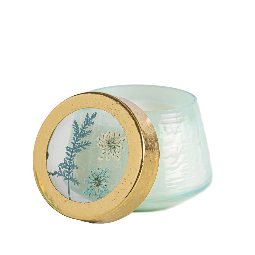 Petite Watercolor Pressed Floral Candle - Pacific Coast - Che Cose Belle