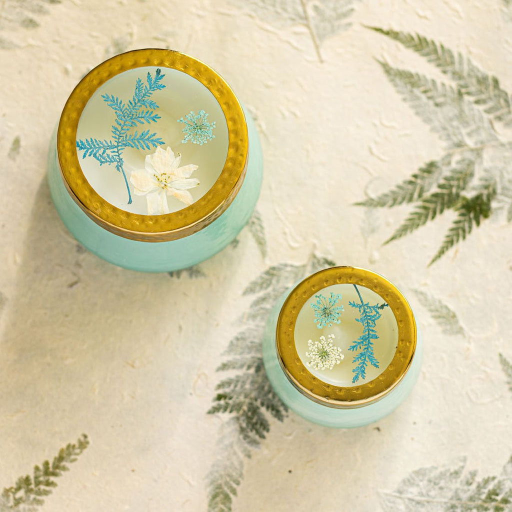 Petite Watercolor Pressed Floral Candle - Pacific Coast - Che Cose Belle