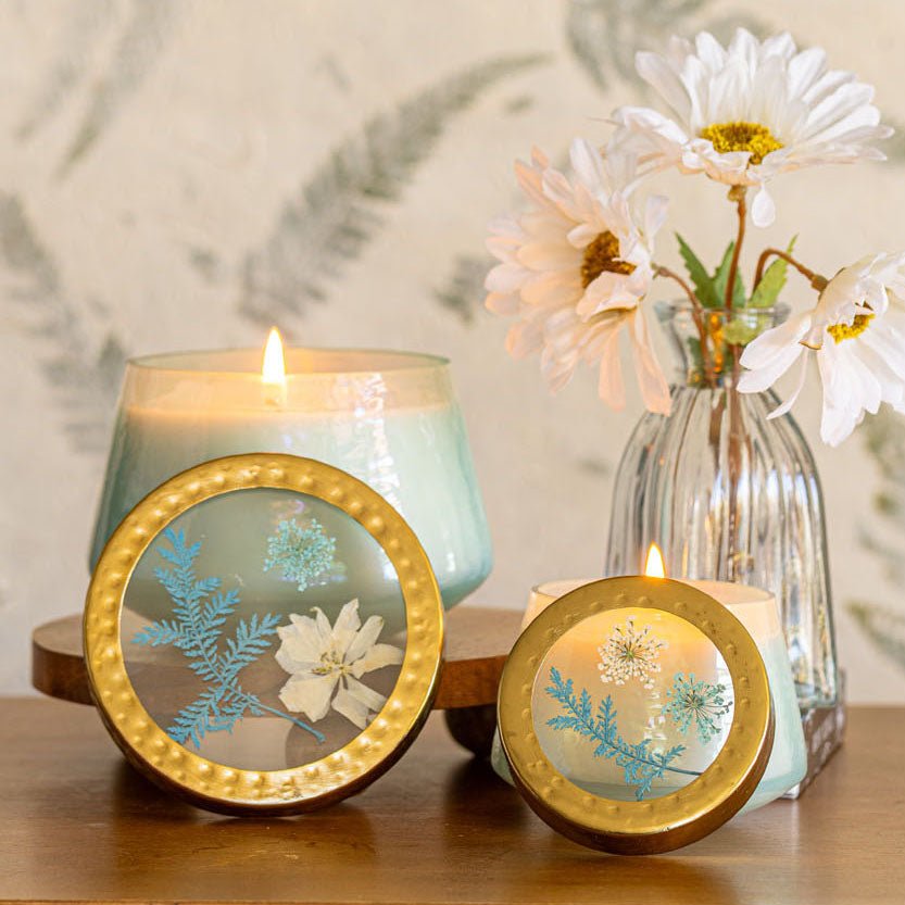Petite Watercolor Pressed Floral Candle - Pacific Coast - Che Cose Belle