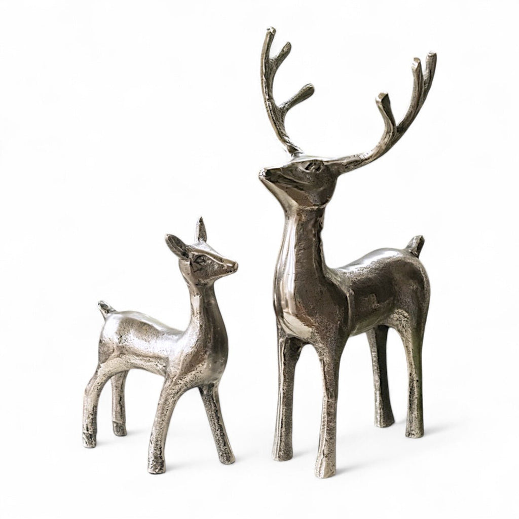 Pewter Aluminum Reindeer and Calf Figurines | 2 Styles - Che Cose Belle