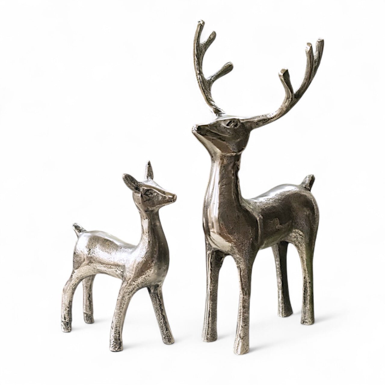 Pewter Aluminum Reindeer and Calf Figurines | 2 Styles - Che Cose Belle