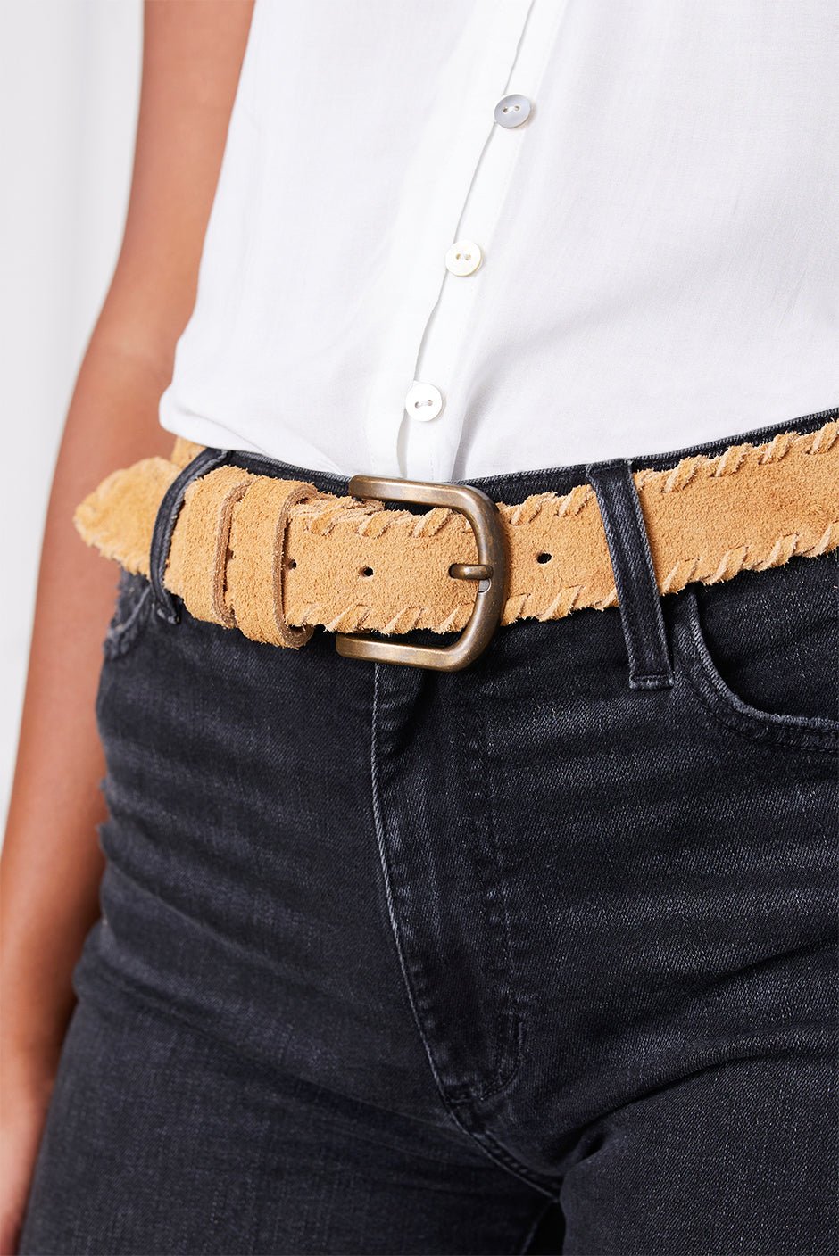 Phoenix Braided Belt in Brushed Suede - Che Cose Belle