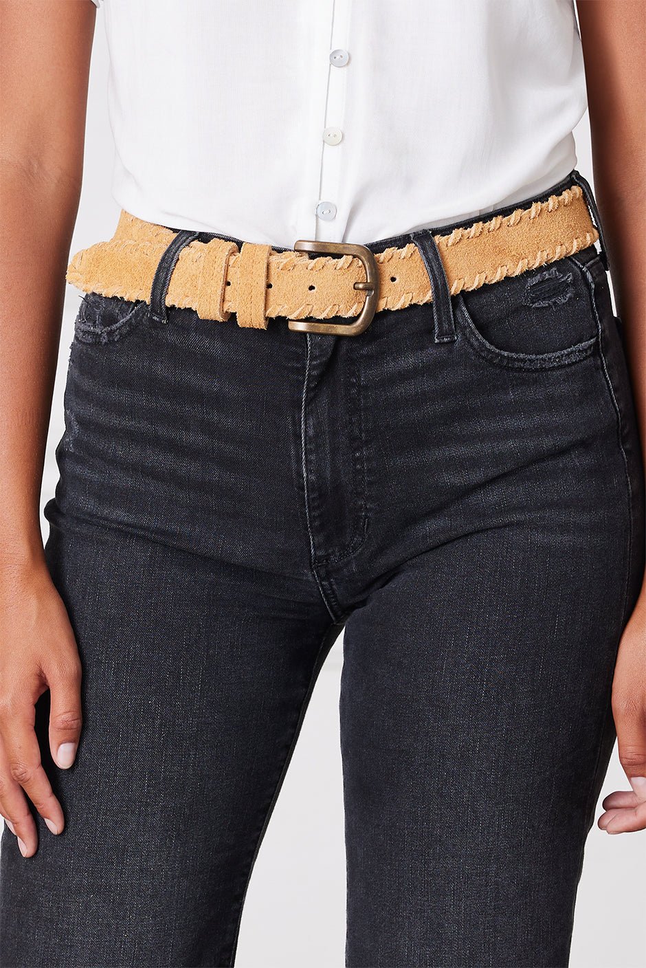 Phoenix Braided Belt in Brushed Suede - Che Cose Belle