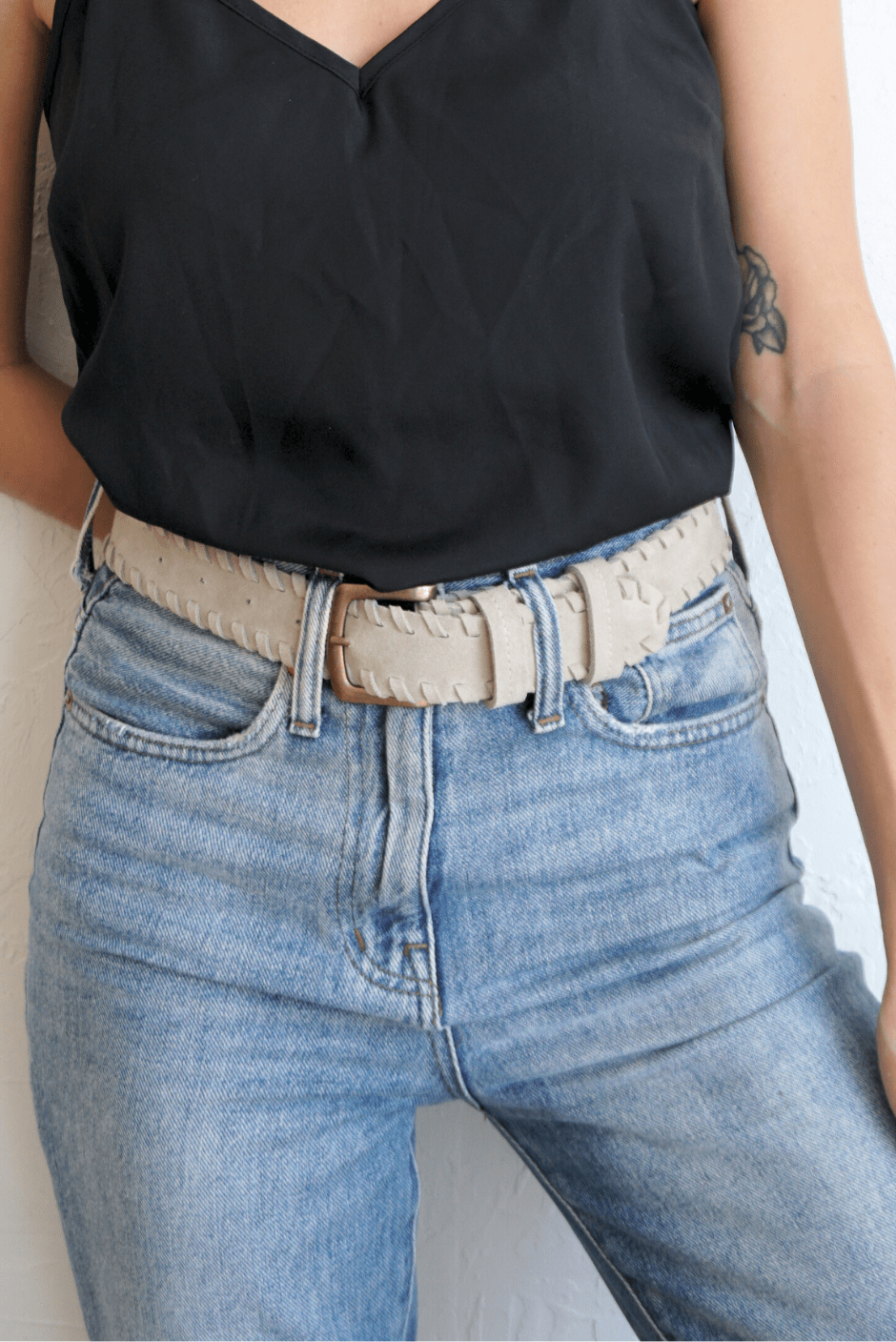 Phoenix Braided Belt in Stone - Che Cose Belle