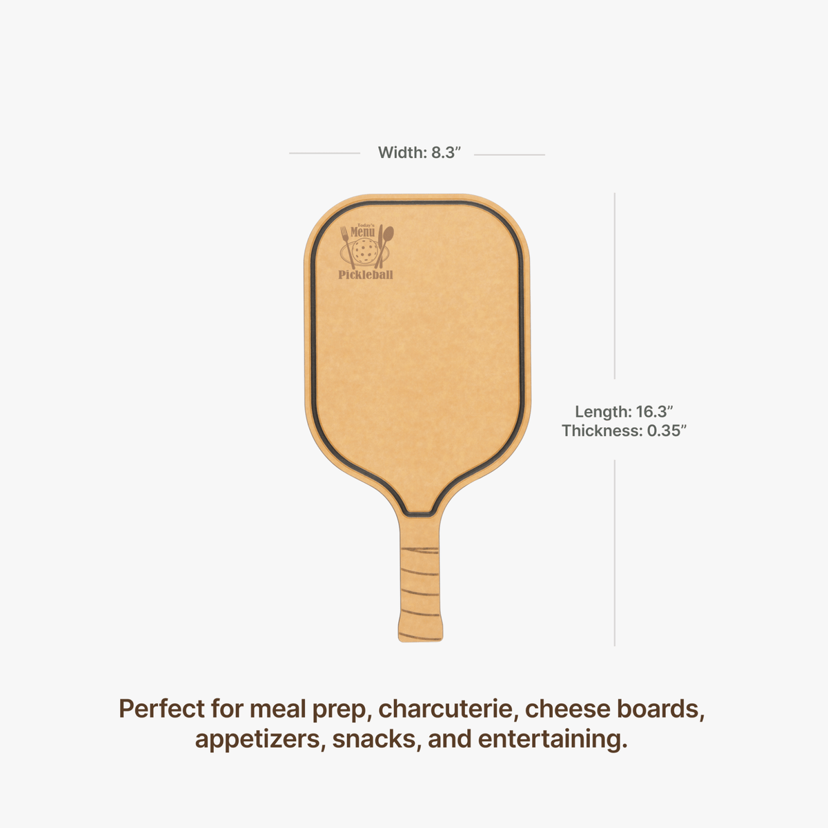Pickleball Charcuterie Cutting Board -"Today's Menu: Pickleball" - Che Cose Belle