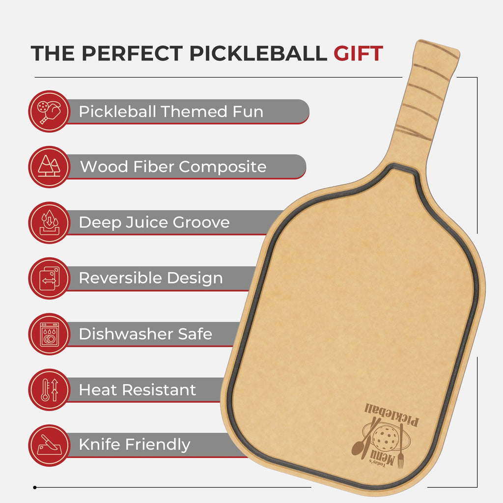 Pickleball Charcuterie Cutting Board - "Today's Menu: Pickleball" - Che Cose Belle