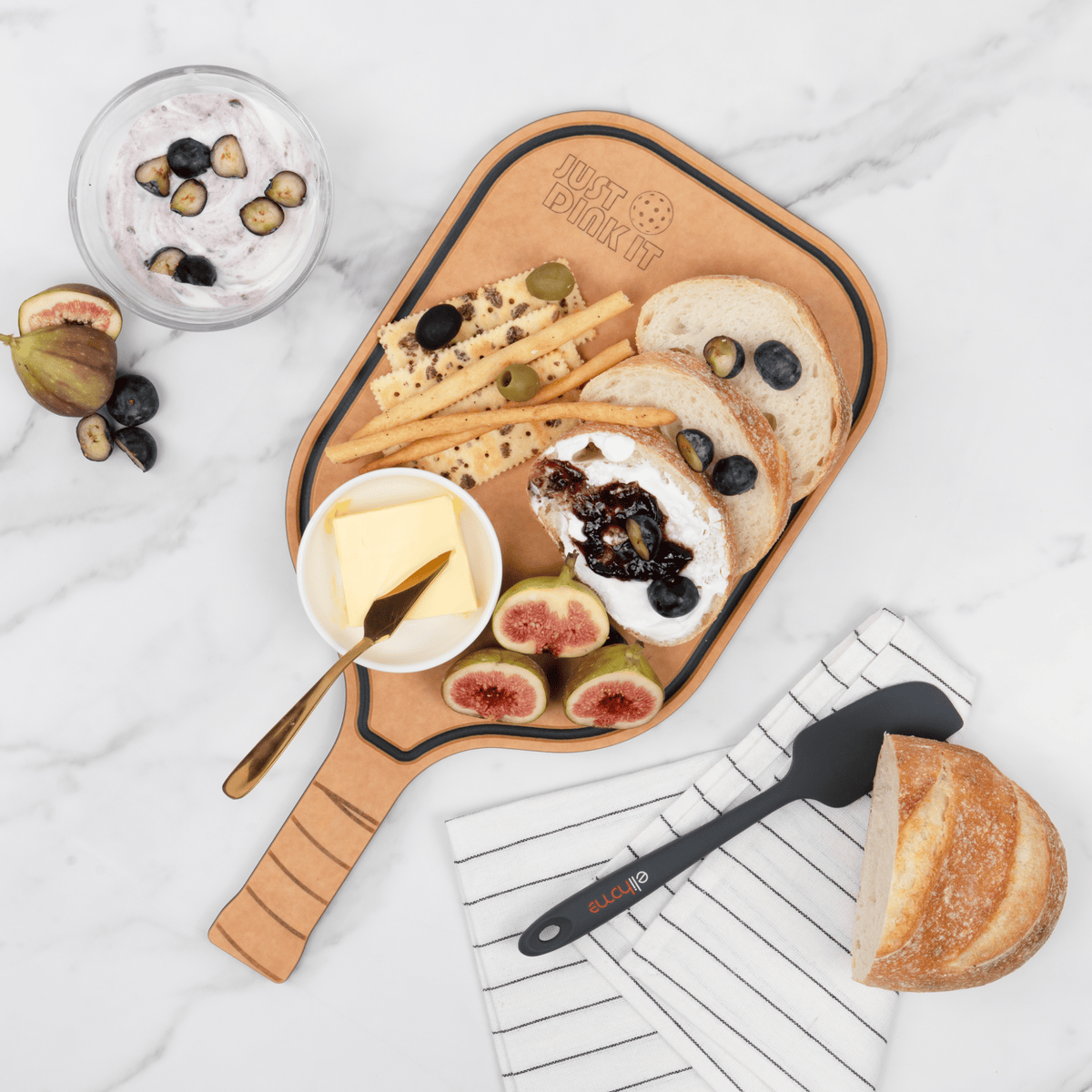 Pickleball Charcuterie Cutting Board -"Today's Menu: Pickleball" - Che Cose Belle