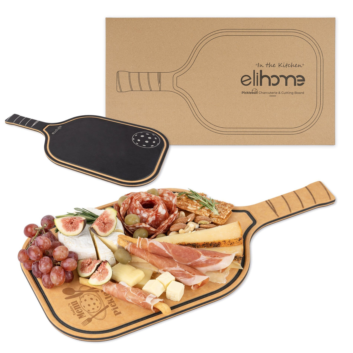 Pickleball Charcuterie Cutting Board -"Today's Menu: Pickleball" - Che Cose Belle
