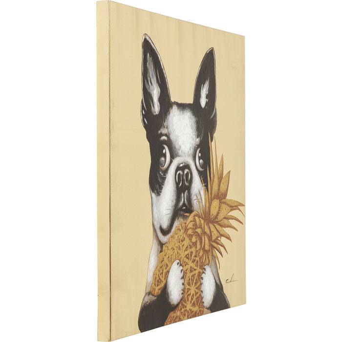Picture Touched Dog with Pineapple 80x80cm - Che Cose Belle