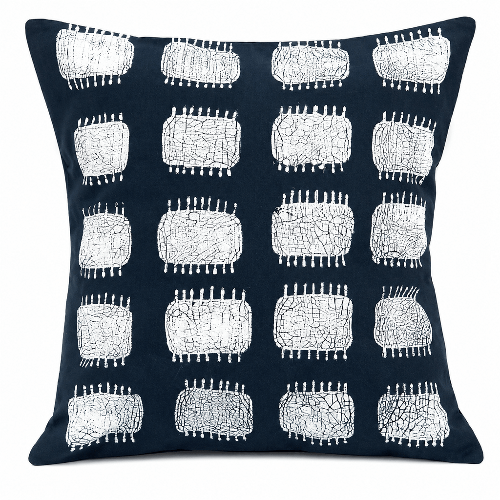 Pillow Cover - Tribal Cloth Indigo Spike - Che Cose Belle