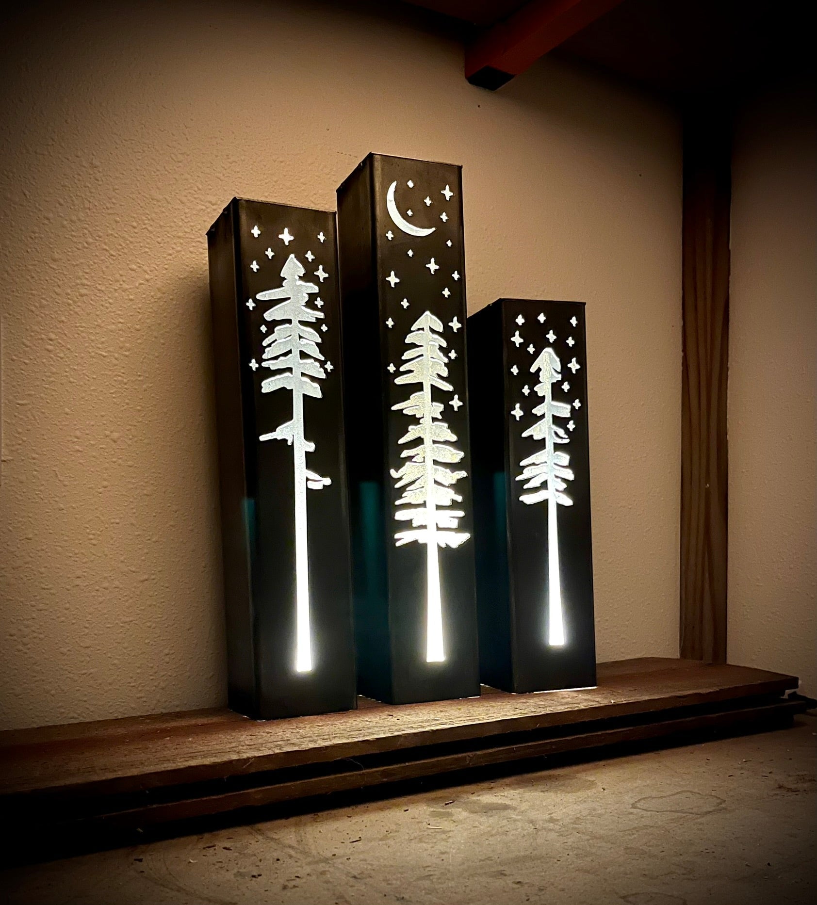 Pine Tree Night Sky Indoor Luminary | Multiple Sizes - Che Cose Belle