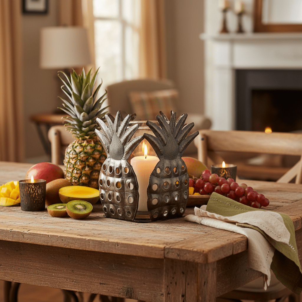 Pineapple Candle with Glass Hurricane - Che Cose Belle