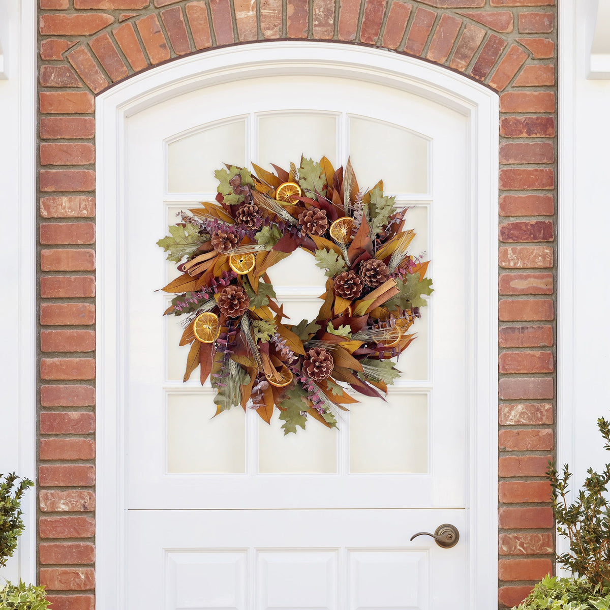Pinecone Citrus Wheat Harvest Wreath - Che Cose Belle