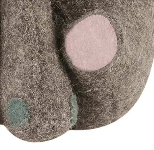 Pink Elephant Door Stop Hand Felted Wool Arcadia Home - Che Cose Belle