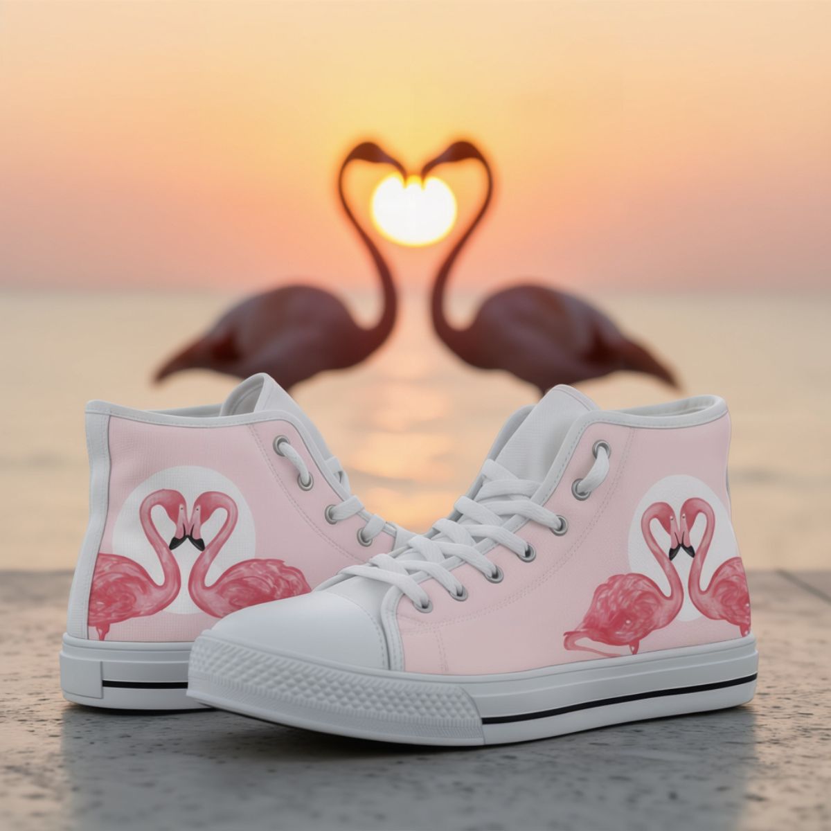 Pink Flamingo Love High Top Shoes - Che Cose Belle