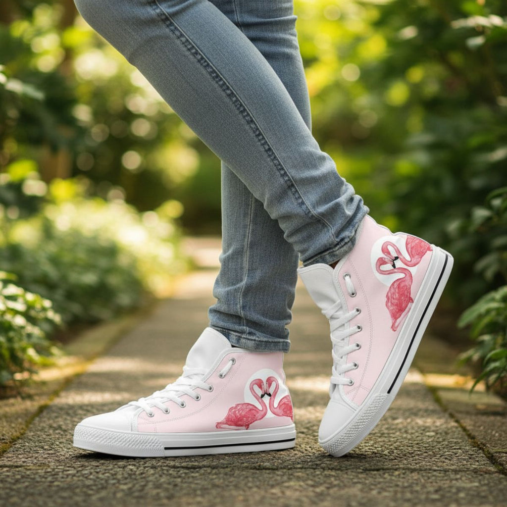 Pink Flamingo Love High Top Shoes - Che Cose Belle