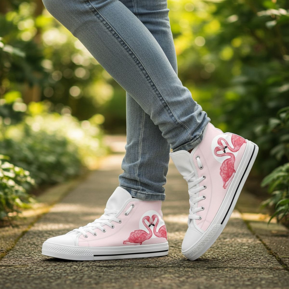 Pink Flamingo Love High Top Shoes - Che Cose Belle