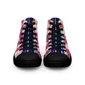 Pink Floral Men’s high top canvas shoes