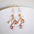 Pink Gemstone Waterfall Earrings - Che Cose Belle