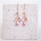 Pink Gemstone Waterfall Earrings - Che Cose Belle