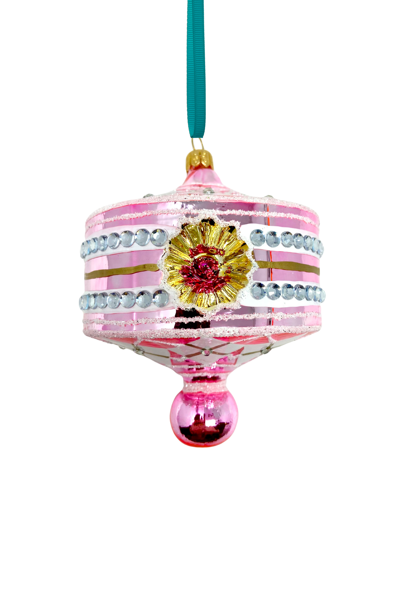 Pink Harlequin Lantern Glass Ornament - Che Cose Belle