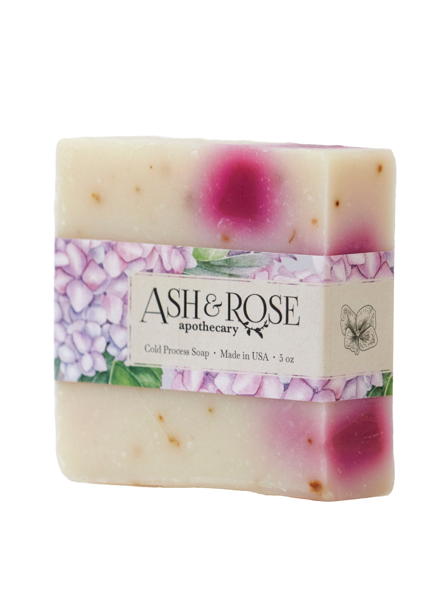 Pink Hydrangea Soap Scrub Bar - Che Cose Belle