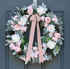 Pink Peony Rose and Ranunculus Spring Wreath - Che Cose Belle