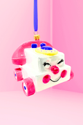 Pink Retro Telephone Glass Christmas Ornament - Che Cose Belle