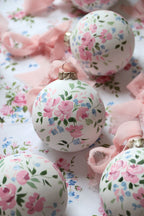 Pink vintage rose hand-painted ornament - Che Cose Belle