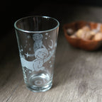 Astronaut Cat Beer Pint Glass - etched glassware
