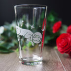 Space Dog Pint Glass - etched glassware