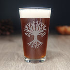 Tree of Life Pint Glass - etched glassware