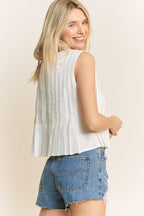 Pintuck Tie-Front Babydoll Tank - Che Cose Belle