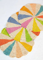 Pinwheel multicolor Placemat, raffia tabletop - Che Cose Belle