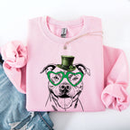 Pitbull, Adorable Dog, St Patrick's Day, Lucky, Irish Sweatshirt - Che Cose Belle