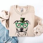 Pitbull, Adorable Dog, St Patrick's Day, Lucky, Irish Sweatshirt - Che Cose Belle