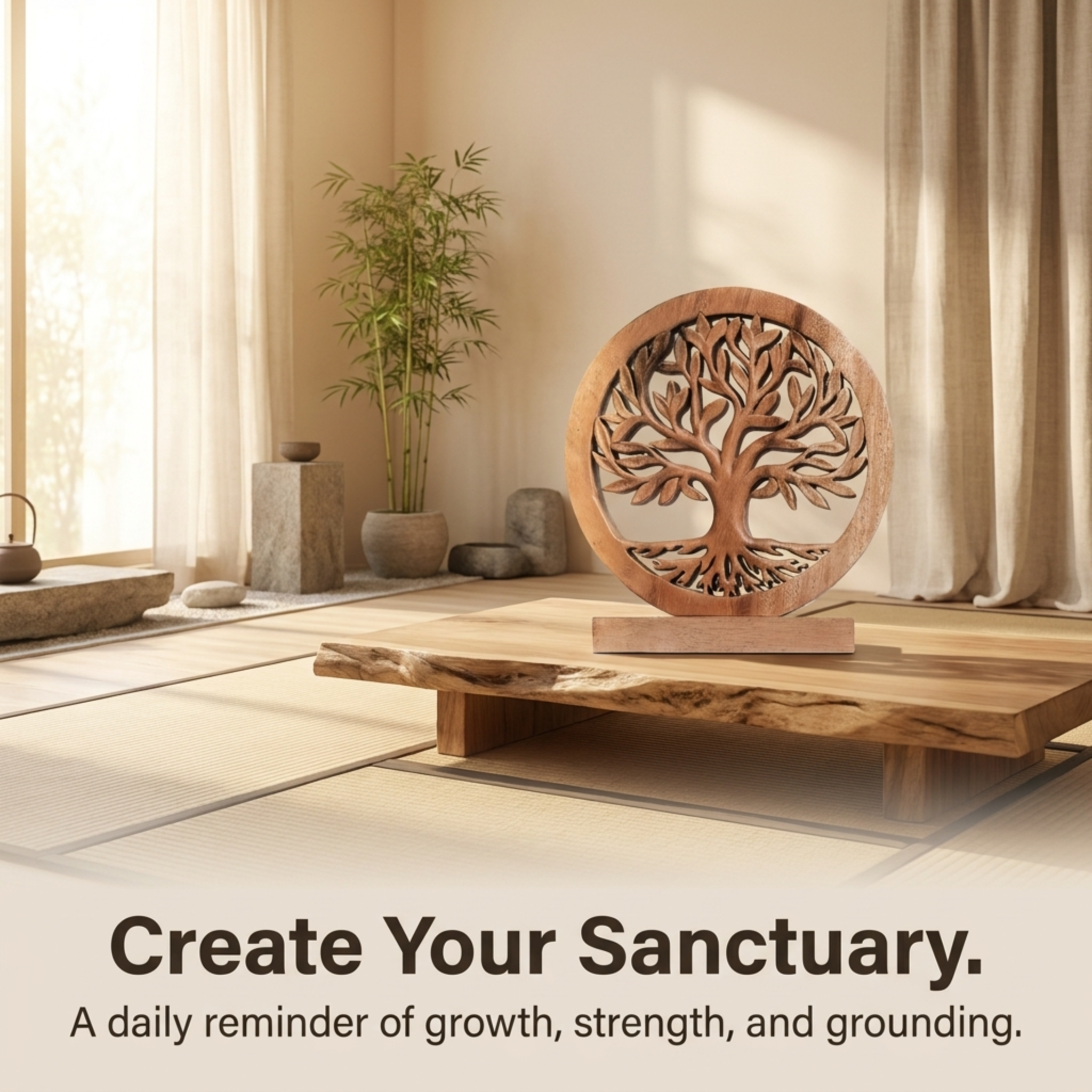 Cloverly Tree of Life Wooden Sculpture – Handmade Decorative Art | Decozen Luxe, Gift for Mom