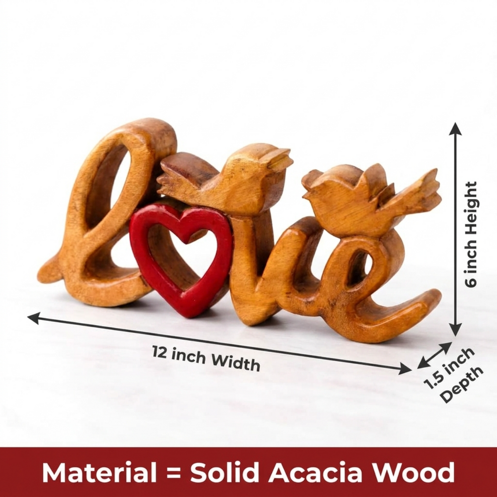 Amber Affection – Hand-Carved Wooden Sculpture, Handmade Decorative Home Art