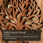 Cloverly Tree of Life Wooden Sculpture – Handmade Decorative Art | Decozen Luxe, Gift for Mom