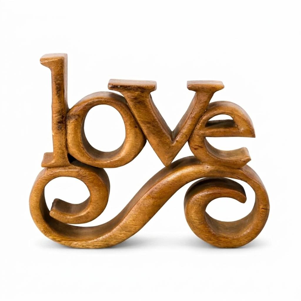Forever Bloom – Hand-Carved Wooden Sculpture, Handmade Decorative Home Art