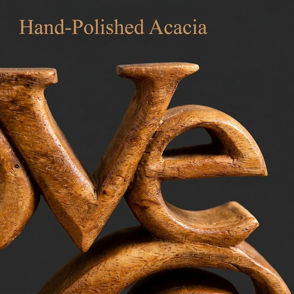Forever Bloom – Hand-Carved Wooden Sculpture, Handmade Decorative Home Art