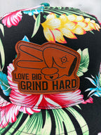 PL Series 5 Panel Snapback Hat - FLORAL - “Love Big, Grind Hard” Patch - Che Cose Belle