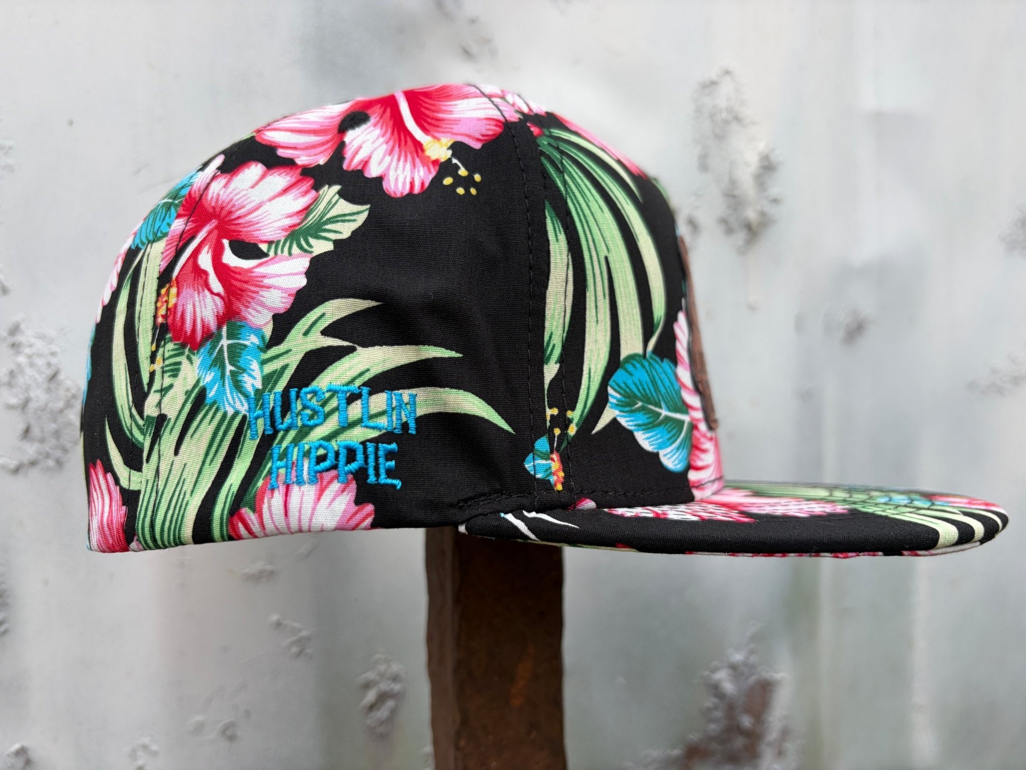 PL Series 5 Panel Snapback Hat - FLORAL - “Love Big, Grind Hard” Patch - Che Cose Belle