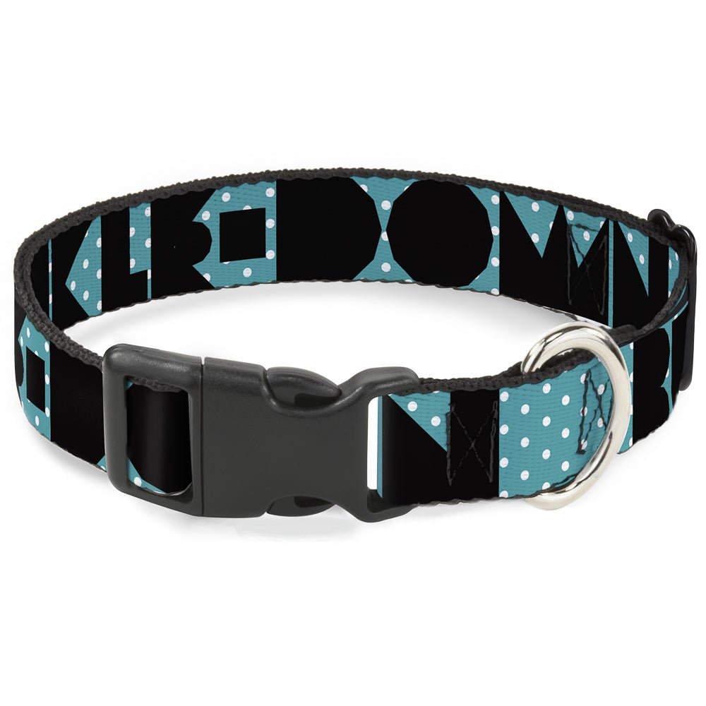 Plastic Clip Collar - BUCKLE - DOWN Shapes Dot Turquoise/White/Black - Che Cose Belle